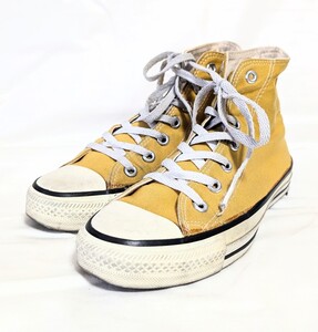 90s USA製 CONVERSE コンバース オールスター ALL STAR HI ハイカット スニーカー キャンバス イエロー ヴィンテージ US6 