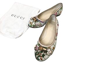 (D) GUCCI グッチ フローラル バンブー パンプス 35.5 (ma)