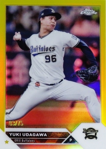 【宇田川優希/オリックス・バファローズ】2023 Topps Chrome NPBベースボールカード [BASE/Yelloパラレル] 75枚限定 (03/75)