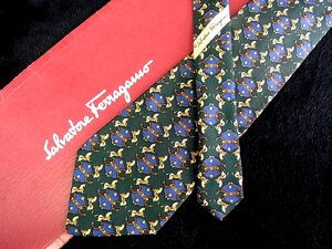 ♪今週の特売980円～♪2150♪状態並品【FERRAGAMO】フェラガモ【馬 ウマ 動物 柄】ネクタイ♪