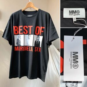 新品レア 2018AW MM6 エムエム6 メゾン マルジェラ BEST OF MARGIELA SIX オーバーサイズ Tシャツ XS 黒 レディース メンズにも 送料無料