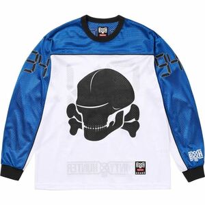 【新品未使用】 23AW 24 新品 SUPREME シュプリーム BOUNTY HUNTER MESH MOTO JERSEY ジャージ Tシャツ WHITE M 白 バウンティーハンター