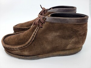 90s IRELAND製 CLARKS WALLABEES ブラウンスエード 9 27cm 程度 アイルランド製 クラークス ワラビー 90年代 茶色