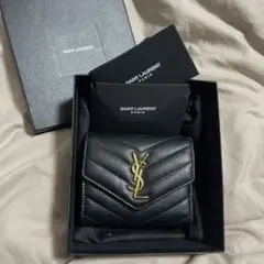 SAINT LAURENT ブラック三つ折り財布