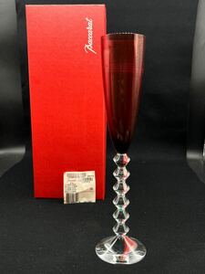 P102506 Baccarat バカラ シャンパングラス ベガフォルテッシモ　 シャンパンフルート　レッド　赤　 クリスタル　VEGA 29cm 箱付