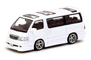 ターマックワークス 1/64 トヨタ ハイエース 100系 カスタム ホワイト Tarmac Works Toyota Hiace ミニカー