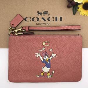 DISNEY X COACH コラボ ★大人気★ スモール リストレット リジェネラティブ レザー デイジーダック CH470 B4VH1 新品