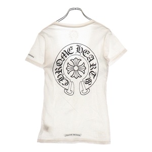 CHROME HEARTS クロムハーツ Scroll Label Horseshoe Tee スクロールラベル ホースシュー プリント半袖Tシャツ Vネック ホワイト