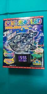 新品 海物語 光る！ LED アクリル クロック 魚群リーチver. 時計 グッズ パチスロ パチンコ 置時計 置き時計 魚群 SANYO 三洋