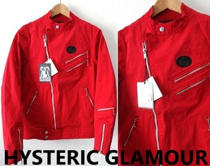 新品未使用品/日本製/HYSTERIC GLAMOUR:ヒステリックグラマー/スーパーモンザ タイプ/ヨーロピアン ダブル ライダース ジャケット/赤/Ssize