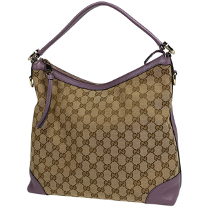 グッチ GUCCI GG柄 ハンドバッグ 2WAY ショルダーバッグ ハンドバッグ GGキャンバス ベージュ パープル 326514 レディース 【中古】