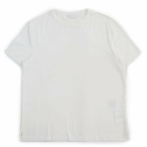 極美品●PRADA プラダ 2021年製 UJN712 トライアングルロゴ刺繍 ストレッチコットンTシャツ 半袖Ｔシャツ XL 正規品 メンズ 定価127600円