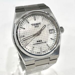 極美品 TISSOT ティソ PRX パワーマティック80 T137.207.11.111.00 メンズ 腕時計 自動巻き ホワイトシェル文字盤 ステンレス 箱保付き