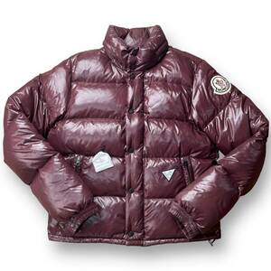 美品◎タグ付 MONCLER 2204 エベレスト ダウンジャケット デカロゴワッペン シャイニーブラック ボルドー モンクレール フード収納可 肉厚