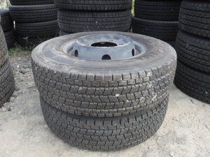 送料無料●鉄ホイール 6穴-170 9分山 22年 2本 ヨコハマ 205/80R15 109/107L LT 15インチ●34397