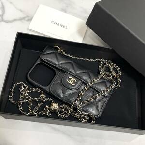 32128 【新作】 CHANEL シャネル キャビアスキン マトラッセ iPhoneケース