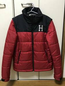 新品 HUF ALPINE JACKET RED DOWN JACKET ハフ ダウンジャケット