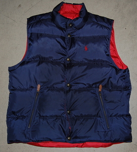 ポロ ラルフローレン ダウンベスト リバーシブル NAVY/RED XL ビックサイズ 