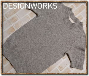 ☆DESIGNWORKS　デザインワークス　カシミヤ100%半袖ニット　グレー☆