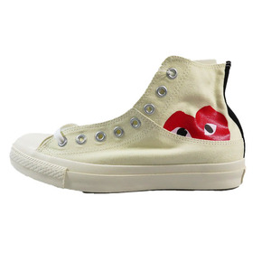 未使用品 プレイコムデギャルソン PLAY COMME des GARCONS ×コンバース Converse LARGE EMBLEM HIGH TOP CANVAS スニーカー 靴 白 ホワイ