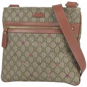 グッチ GUCCI GG柄 ショルダーバッグ スター 星柄 ショルダーバッグ コーティングキャンバス ブラウン 295257 レディース 【中古】