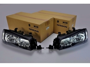 ★日産純正新品★スカイライン R34 GTS GTR 前期 ヘッドライト ハロゲン 左右セット Headlight Right Left set NISSAN SKYLINE