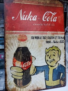 フォールアウト/fallout ヴォルトボーイ&ヌカコーラ看板、メタルサインボード、ヴィンテージ風