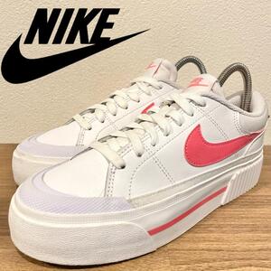 NIKE W COURT LEGACY LIFT ナイキ コート レガシー リフト ホワイトピンク レディース DM7590-102 ローカットスニーカー カジュアル 22.5cm