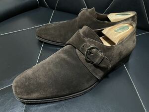 溢れる高級感 極美品 Salvatore Ferragamo フェラガモ 7.5≒25.5cm レザーシューズ ビジネスシューズ モンクストラップ ガンチーニ BRW