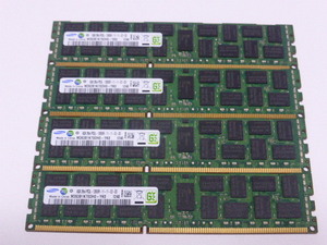 メモリ サーバーパソコン用 低電圧 1.35V Samsung PC3L-12800R(DDR3L-1600R) ECC Registered 8GBx4枚 合計32GB 起動確認済みです⑤