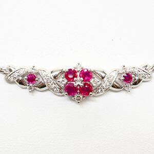 1円〜!!TASAKI(田崎真珠)美品!!《Pt900/Pt850 天然ルビー/天然ダイヤモンドネックレス》N 約11.6g 約39.0cm ruby necklace EF6/EG1 M487