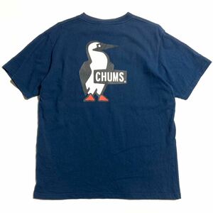 CHUMS ★ ペンギン キャラクター プリント Tシャツ ネイビー L 春夏 人気 アウトドア キャンプ カジュアル チャムス■SAP349