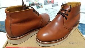 北米向けレアモデル 箱付超美品 RED WING 595 CHUKKA Norseman Leather US8 ブラウン ビブラム USA製 レター刻印 チャッカ レッドウィング 