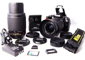 ●美品●初心者入門スタートセット● Nikon ニコン D40 超望遠200㎜！！純正 Wレンズセット AF-S 18-55 AF-S 55-200●すぐ撮影OK