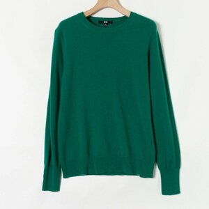 UNIQLO ユニクロ カシミヤニットトップス グリーン XL レディース カシミヤ100％ 薄手 クルーネック 綺麗め 重ね着 無地 婦人 セーター