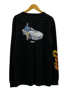 X-LARGE (エクストララージ) ×頭文字D プリントTシャツ 長袖 10123011047 L 黒 ブラック メンズ/078