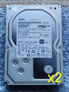 HGST 日立 Hitachi Ultrastar 7K6000 HUS726060AL4210 2台セット（6TB、3.5インチ、SAS3.0）高耐久エンタープライズ向け MBZHXZ