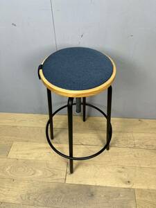 [316]　関家具　AEROⅡ HIGH STOOL　エアロ2ハイスツール　ナチュラル×ブルー　多機能チェア　④