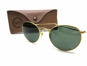 未使用に近い B&L RayBan ROUND METAL/W0603 ボシュロム レイバン ラウンドメタル /G-15/サングラス/USA/アメリカ/米国製