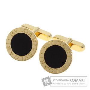 BVLGARI ブルガリ ブルガリブルガリ オニキス カフス K18イエローゴールド メンズ 中古