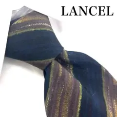 ■美品■ LANCEL ランセル ストライプ ネクタイ メンズ 一点もの 古着