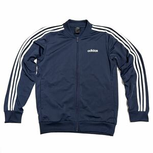 極美品！adidas アディダス DV2468 トリコット トラックジャケット ジャージジャケット 裏起毛 秋冬 紺色 ネイビー メンズ Mサイズ