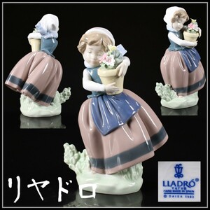 久108 LLADRO リヤドロ 磁器人形 美少女 置物 箱付 美品ｚ