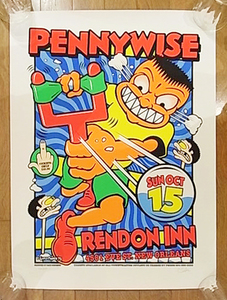 ■1995年 UNCLE CHARLIE 限定 PENNY WISE シルクスクリーン・ポスター 直筆サイン・ナンバー入り ペニーワイズ KOZIK 