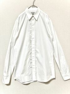 ジバンシィ　ジバンシー　刺繍ロゴ　メンズ　シャツ　ホワイト　白　givenchy エンブロイダリー　コットン　ドレス　装飾　38