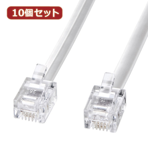 10個セット サンワサプライ モジュラーケーブル(白) TEL-N1-15N2 TEL-N1-15N2X10 /l