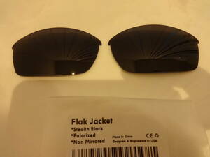 処分価格！★オークリー フラックジャケット用 カスタム偏光レンズ BLACK Color Polarized 新品 Oakley Flak Jacket Sunglasses 