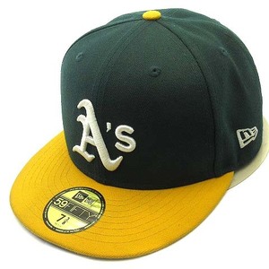 ニューエラ NEW ERA 59FIFTY MLB オンフィールド オークランド アスレチックス ホーム キャップ 帽子 ダークグリーン Aゴールド 58.7cm