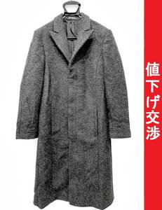 [正規品]エンポリオアルマーニ チェスターコート 起毛ウールグレー48[美品]