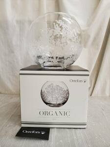 【展示品】 オレフォス Orrefors ORGANIC VASE スウェーデン王室御用達 花瓶 クリスタルガラス 花柄 置物